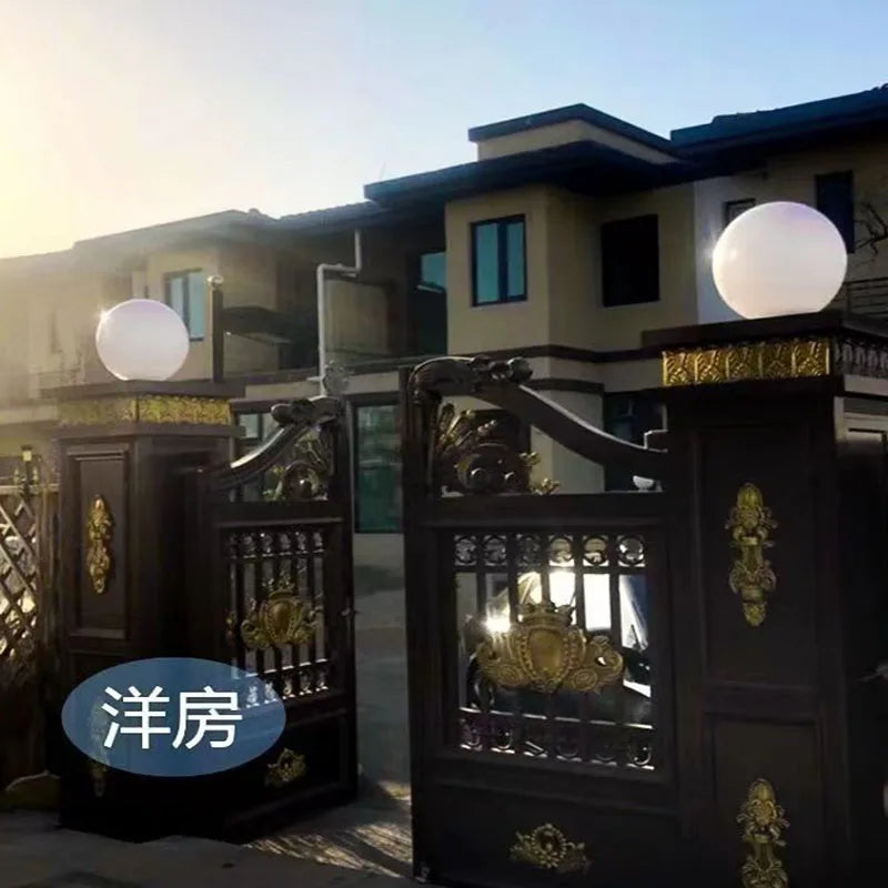 LED Round Ball Stainless Steel Solar Post Lamp Outdoor