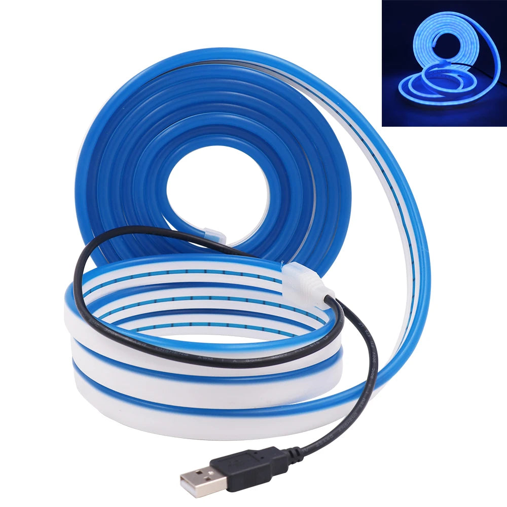 USB Neon LED Strip Light 5V 120LEDs Flexible Neon Rope Tape