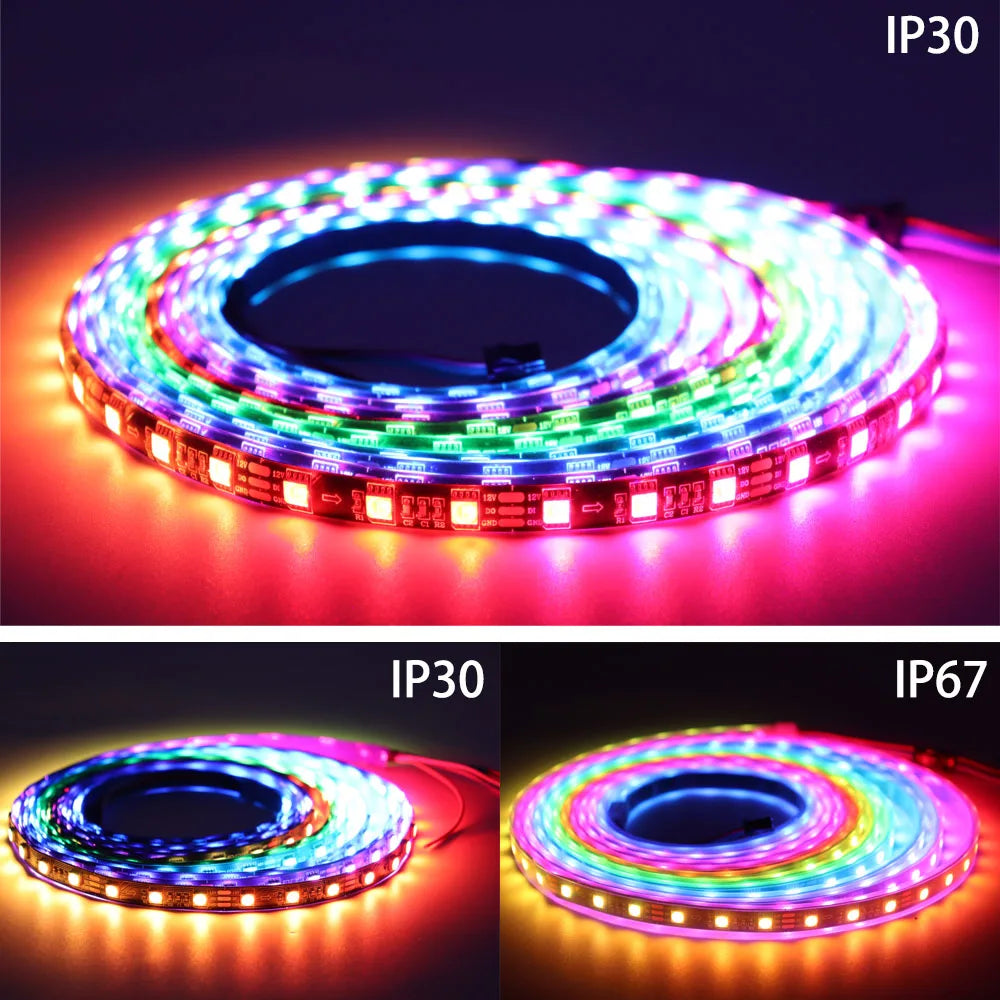 SK6812 DC12V RGBW RGBWW 5050SMD Led Strip Light One IC Drive 3Leds  4 IN 1 Smart Light