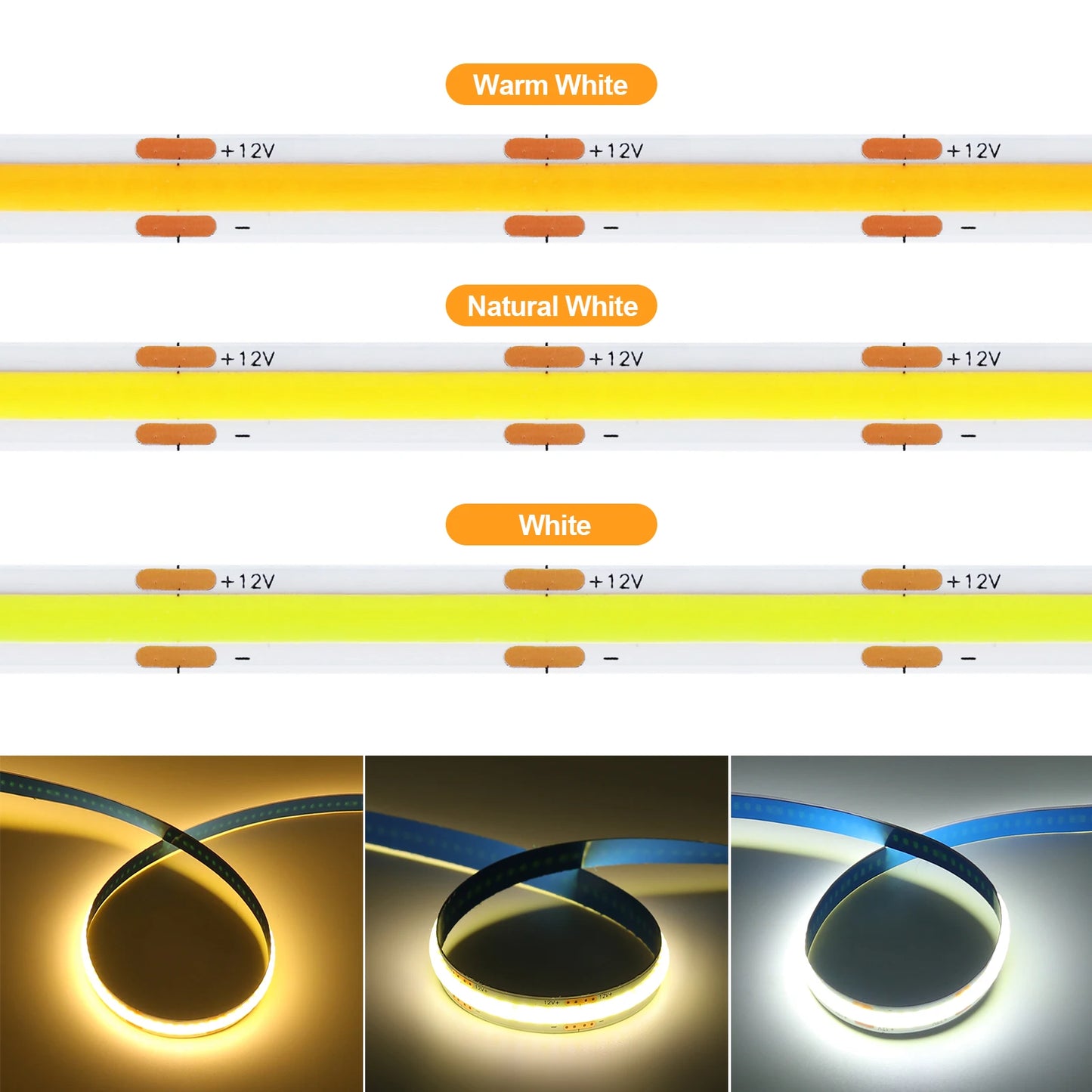 DC 12V COB LED Strip Light for Home Decor TV Backlight Rope