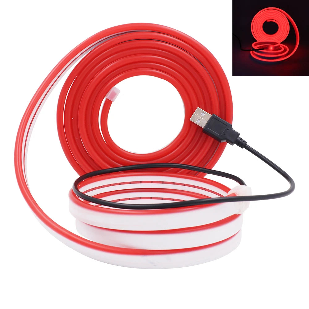 USB Neon LED Strip Light 5V 120LEDs Flexible Neon Rope Tape