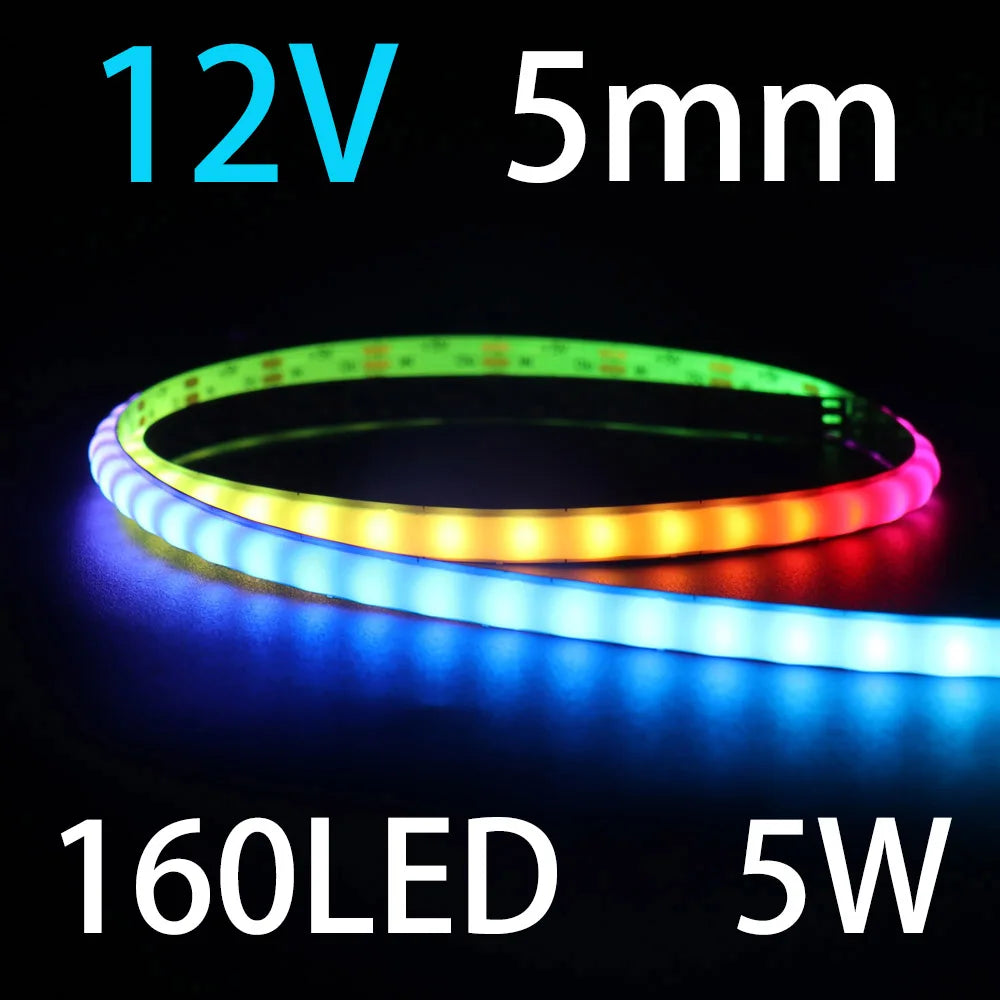 Full Color COB Smart LED Strip Light DC 5V 12V Individually