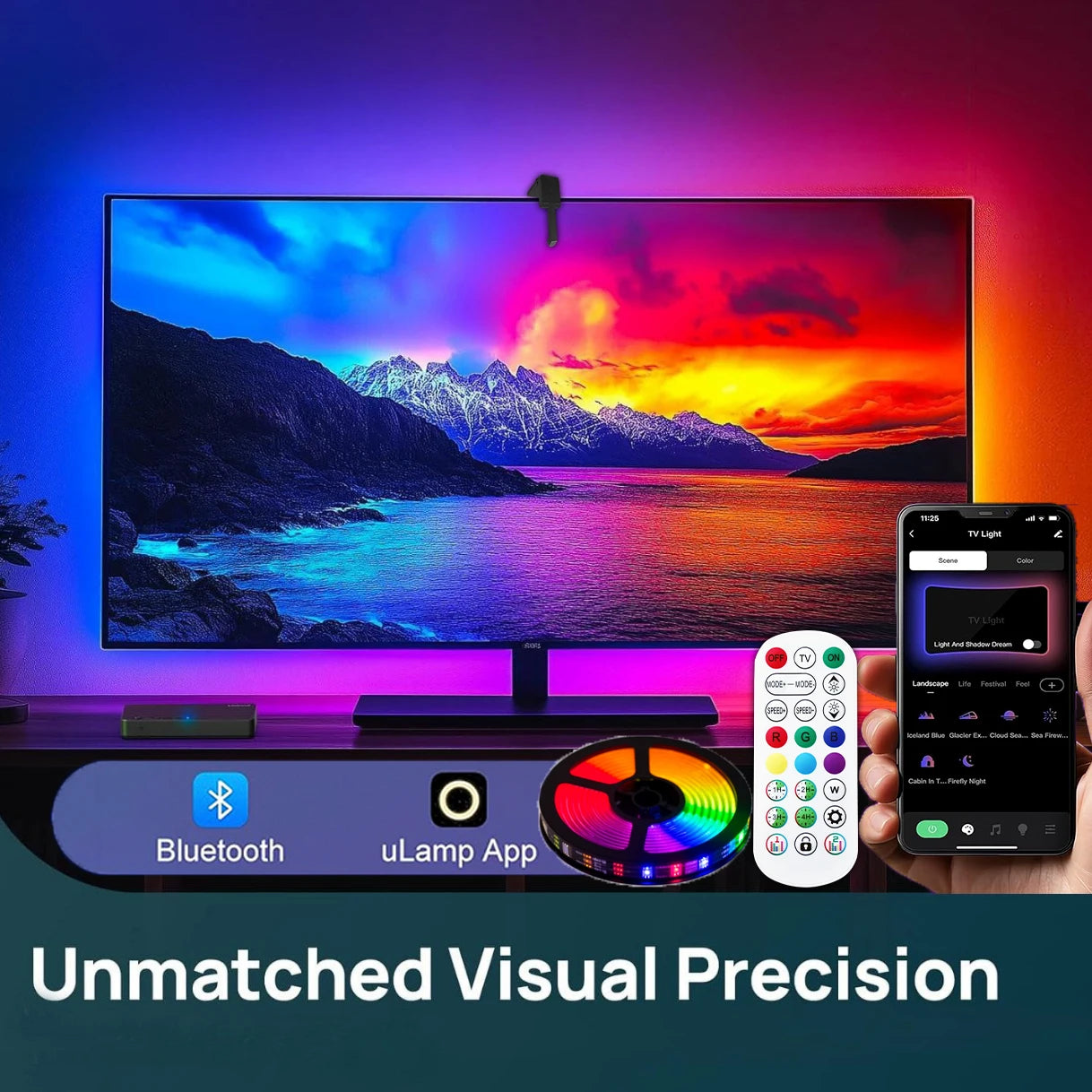 TV RGBIC LED Light Strip Camera TV Screen Synchronization