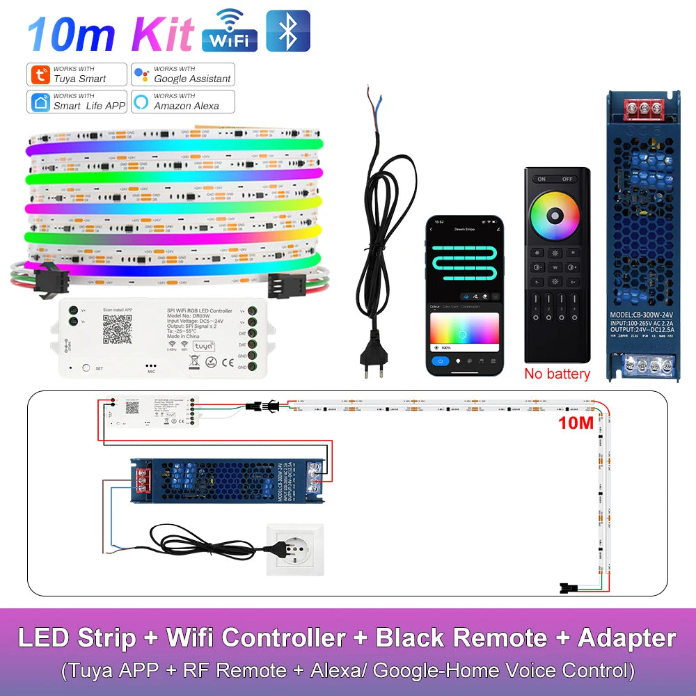 RGB-IC COB LED Strip with Tuya Wifi Controller LED Tape
