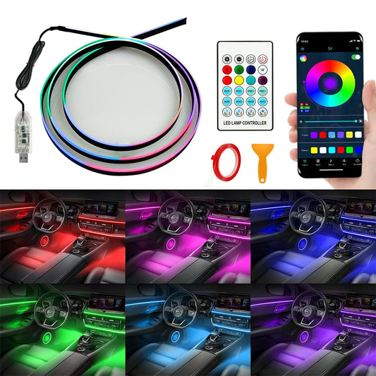 Streamer Car Ambient Lights RGB 64 Color Universal LED