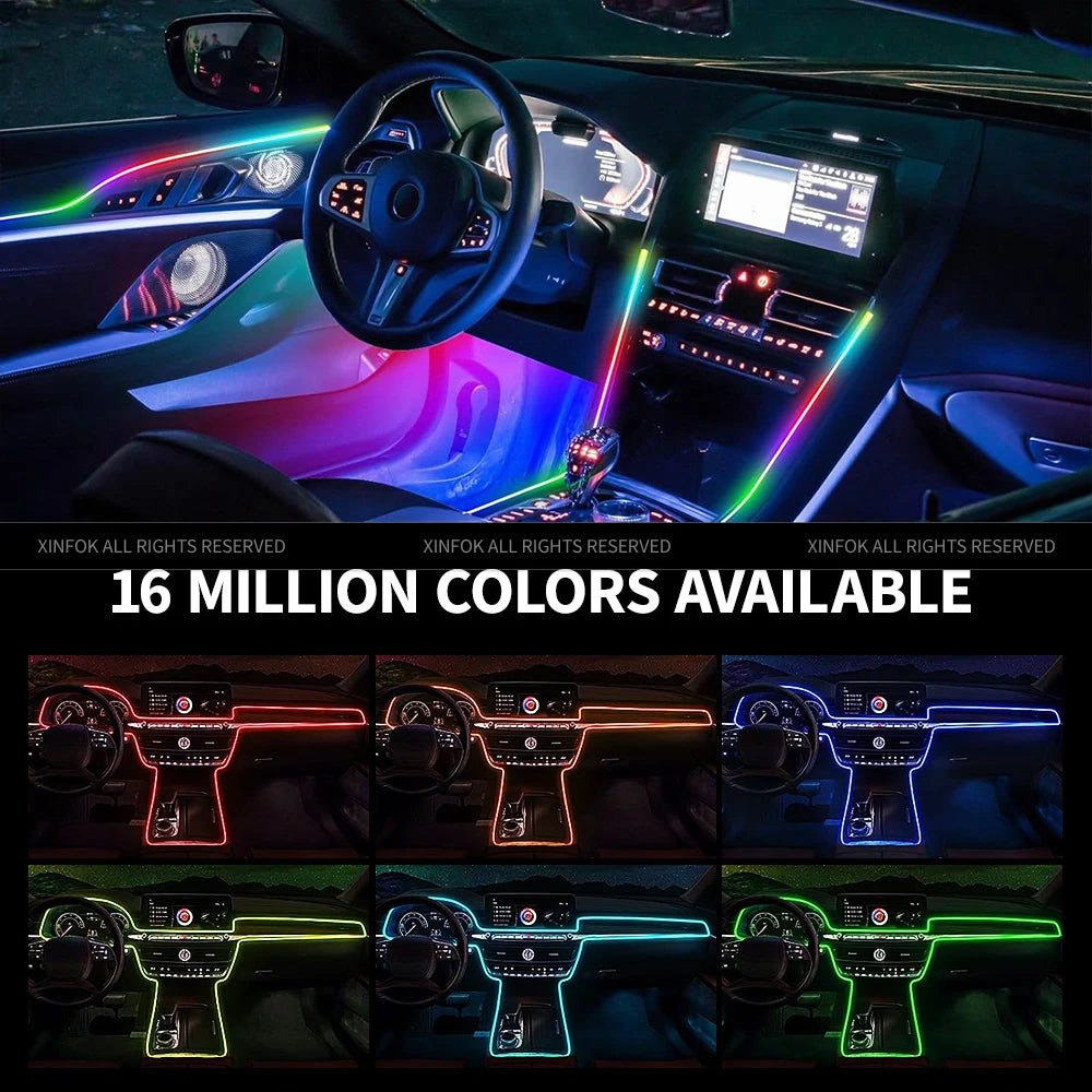 Streamer Car Ambient Lights RGB 64 Color Universal LED