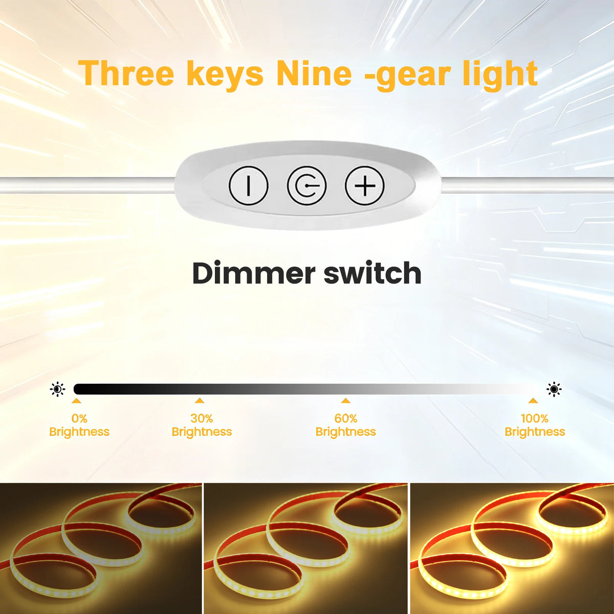 IP68 Waterproof 5V USB LED Strip with 3Key Dimmer SMD 2835 120LEDs