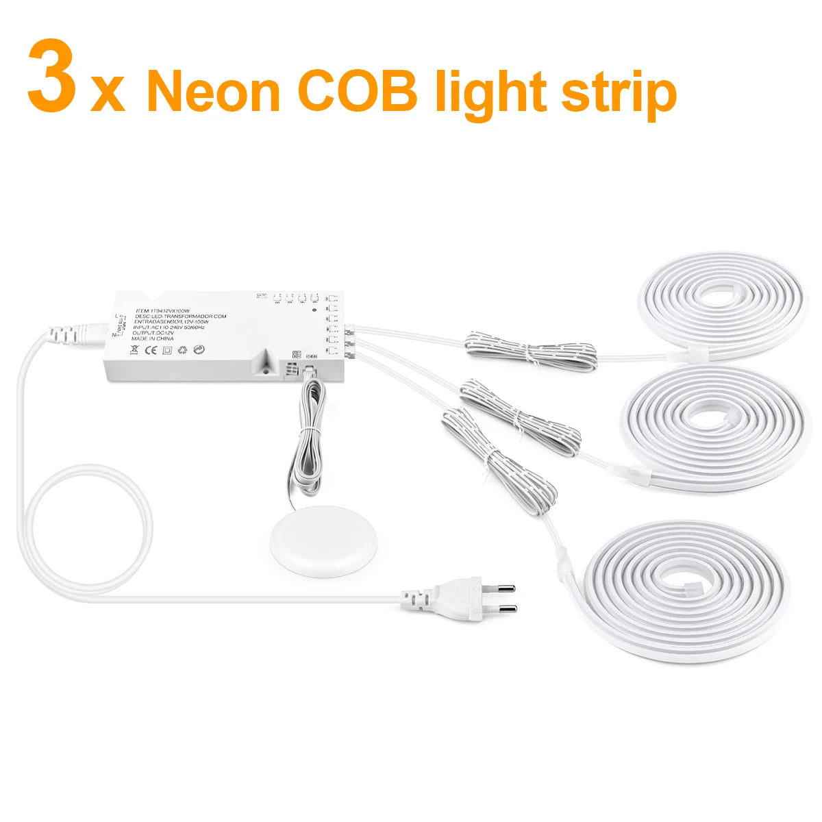 1-5Pcs Groups Neon Cob LED Strip Lights with Penetrable Wood