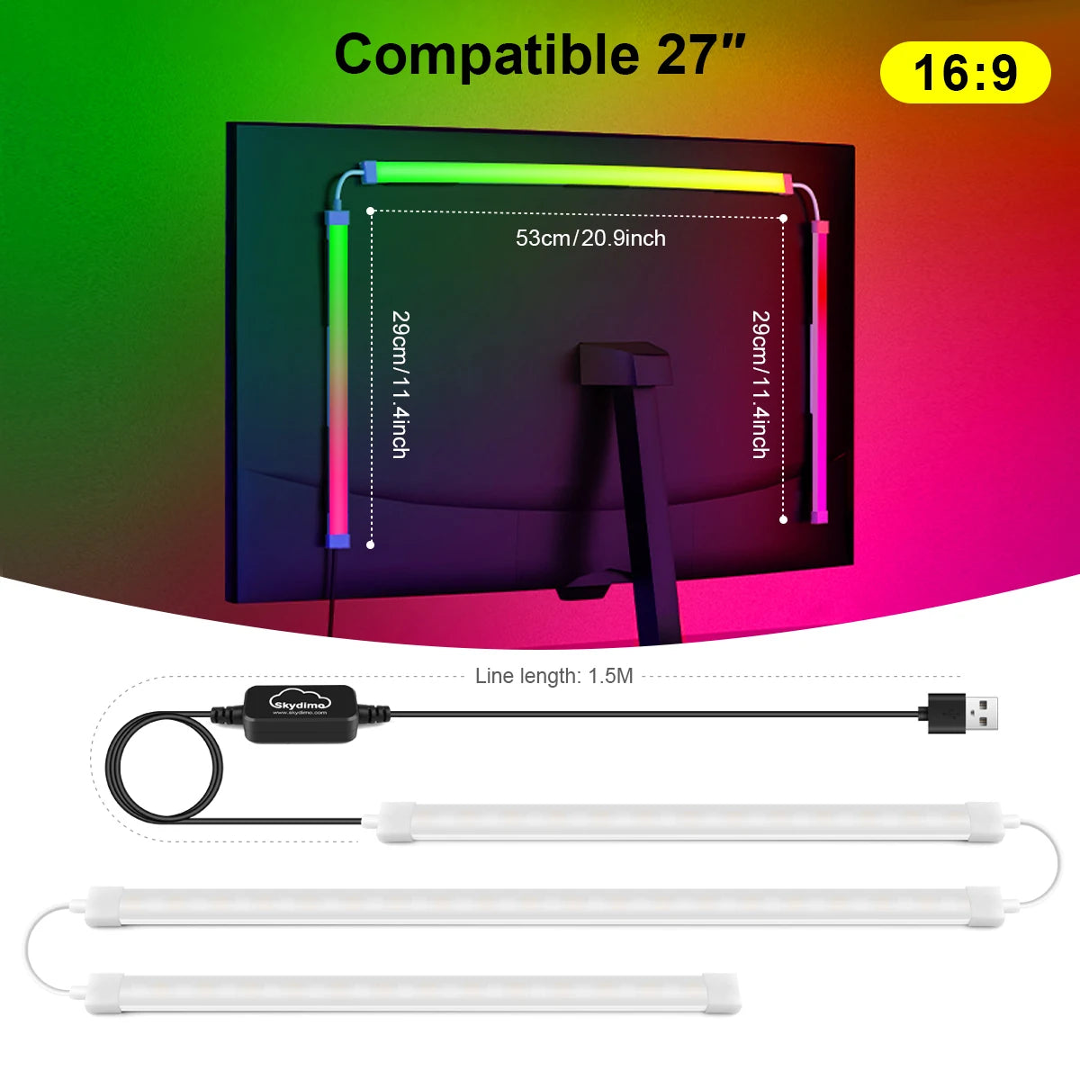 Smart Computer Monitor Sync LED Strip Light RGBIC PC Display Screen