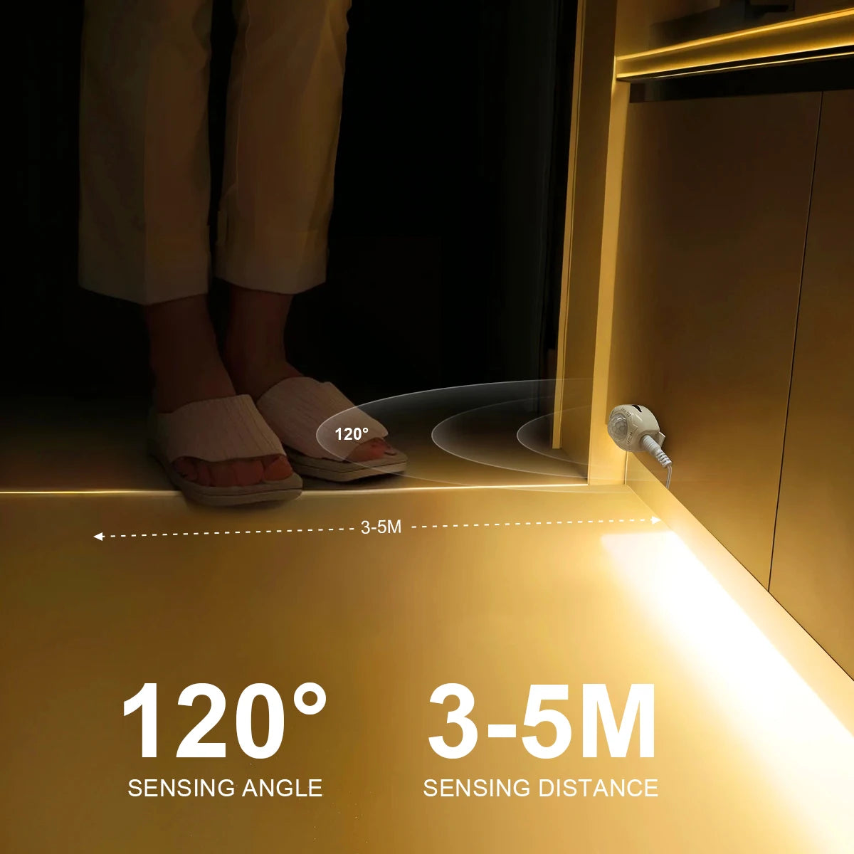 Wireless PIR Motion Sensor 5V USB LED Strip Light Flexible LED Tape