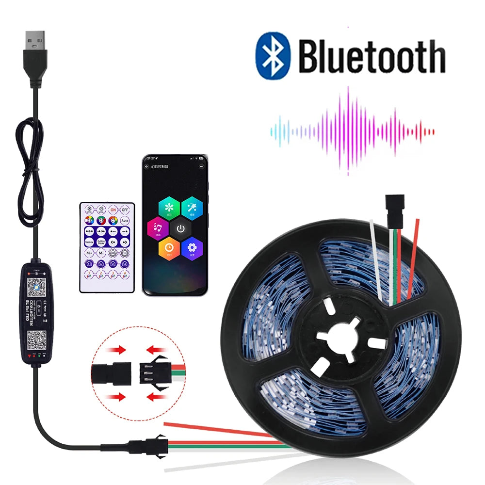USB RGB Led Ring WS2812B With 28Keys BT Music Controlle