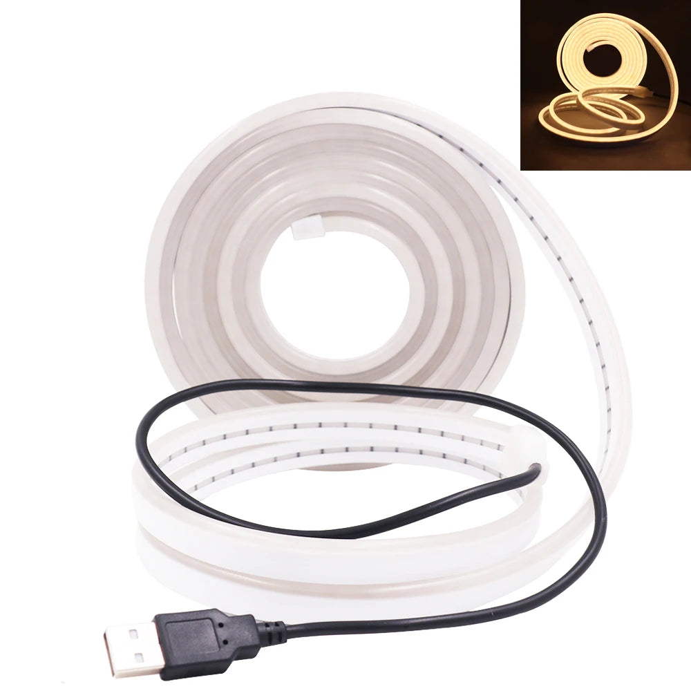 USB Neon LED Strip Light 5V 120LEDs Flexible Neon Rope Tape