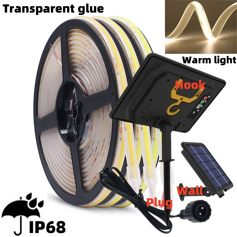 DC 24V COB Solar Neon Light Strips 320LEDs 480LEDs Lighting