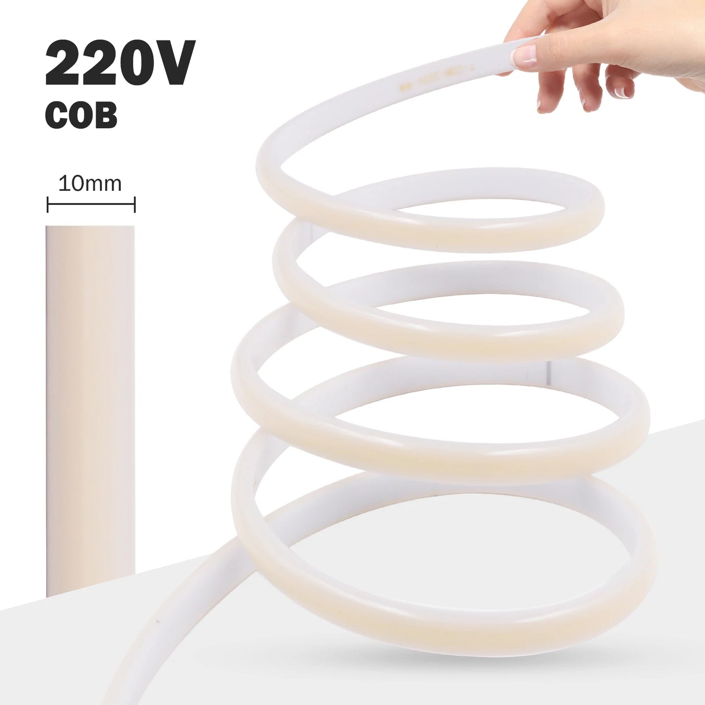 COB LED Strip Light With EU Switch/Dimmer Plug