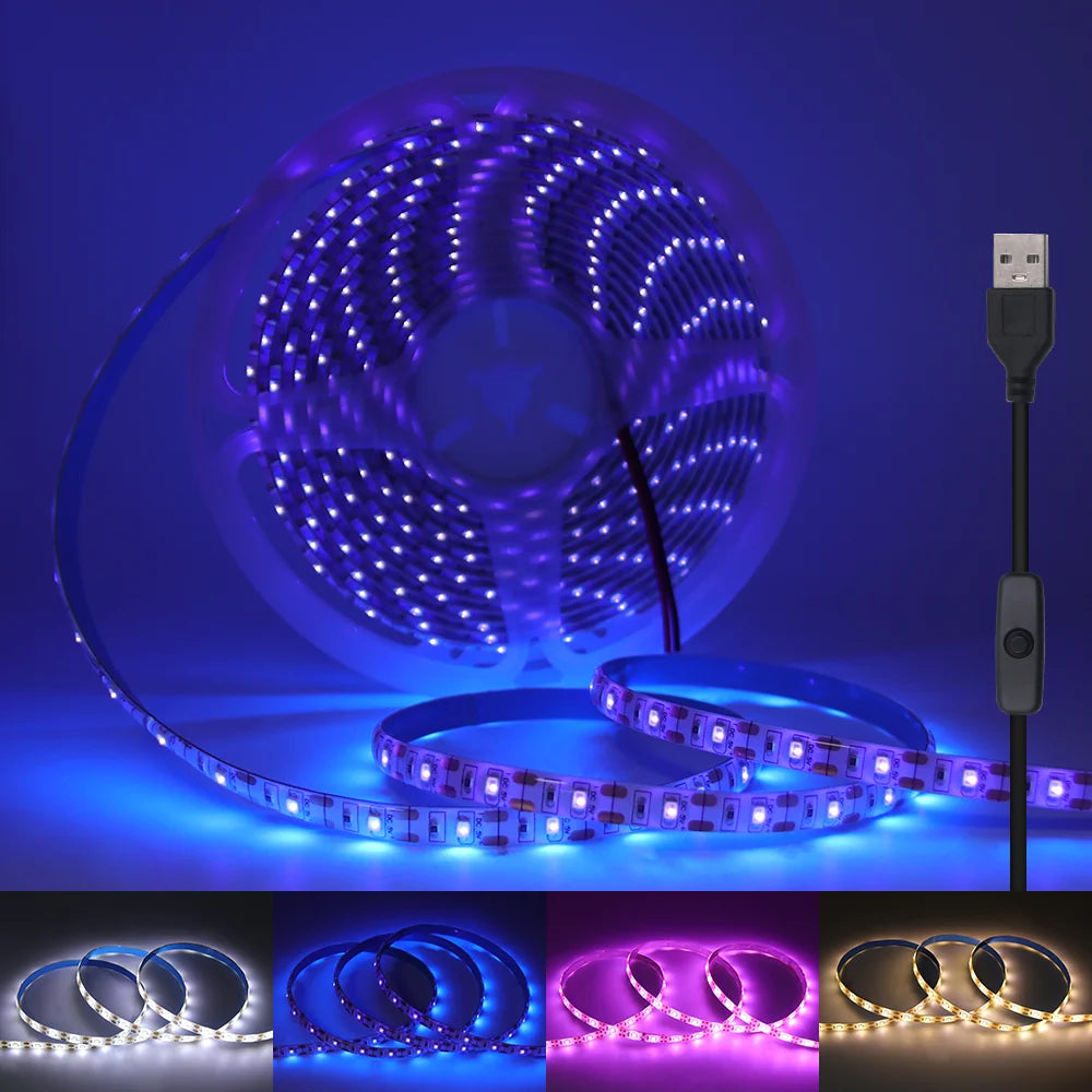 LED Strip Light USB 60Leds/m Flexible Led Tape for Room Decor