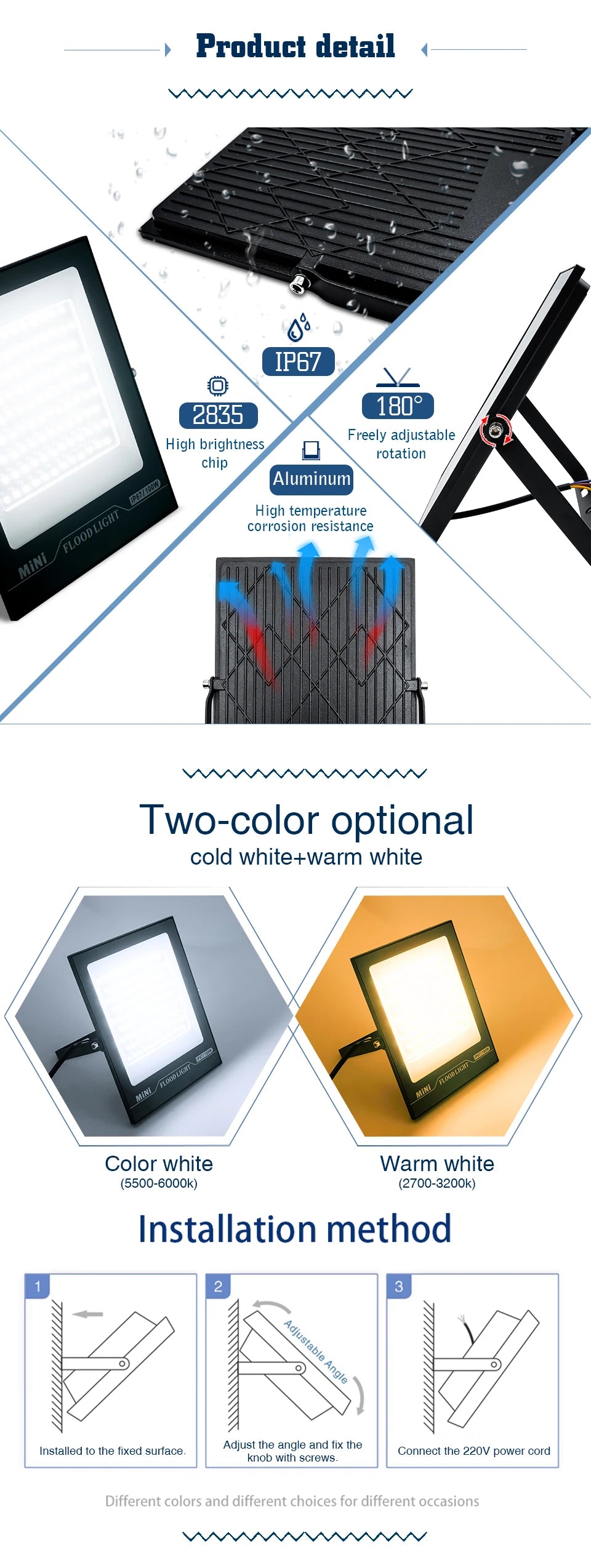 LED Flood Light 20W 30W 50W 100W 150W 220V Reflector