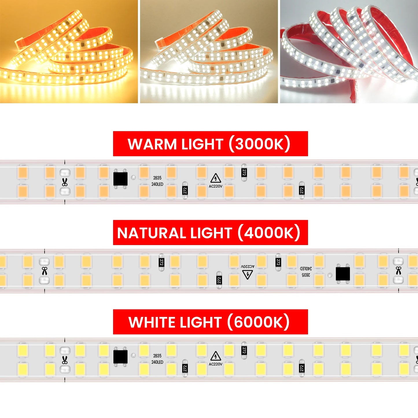 230V 240LED/m Strip Light Wire Switch Power Kit