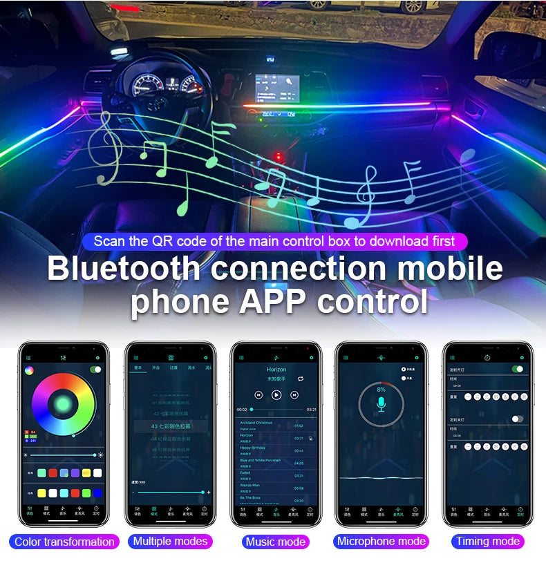 RGB Symphony Car Atmosphere Interior LED Acrylic Guide