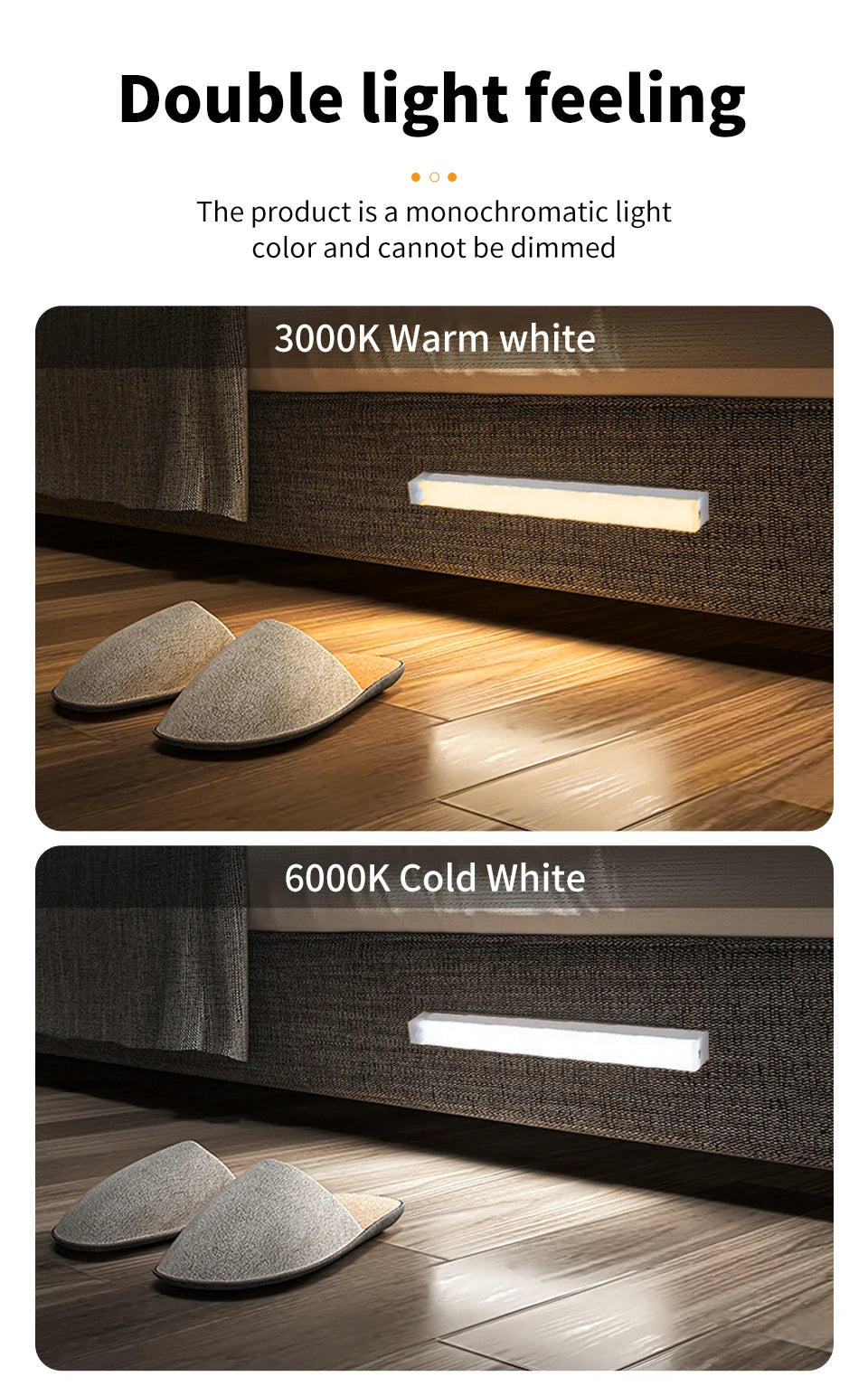 Motion Sensor LED Cabinet Light Rechargeable Induction Night Light