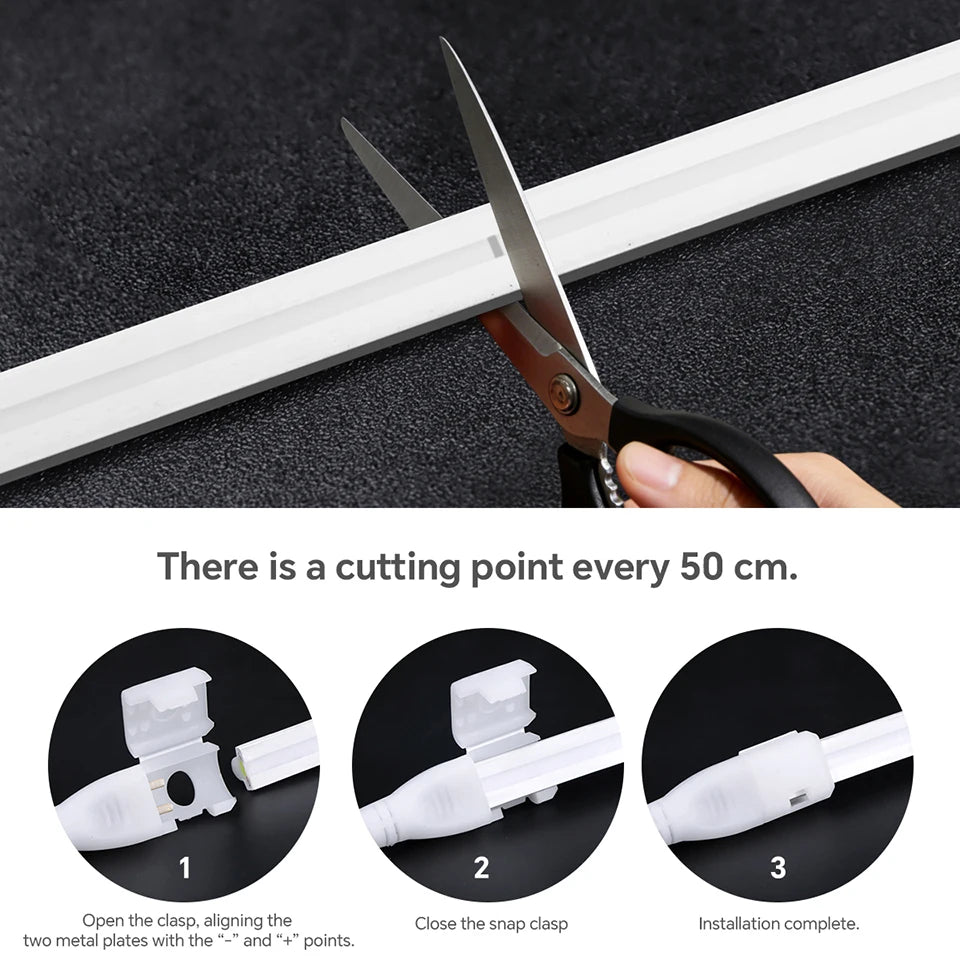 1-30M Flexible Solid Silicone COB LED Strip 220V for Home Ambience Decor
