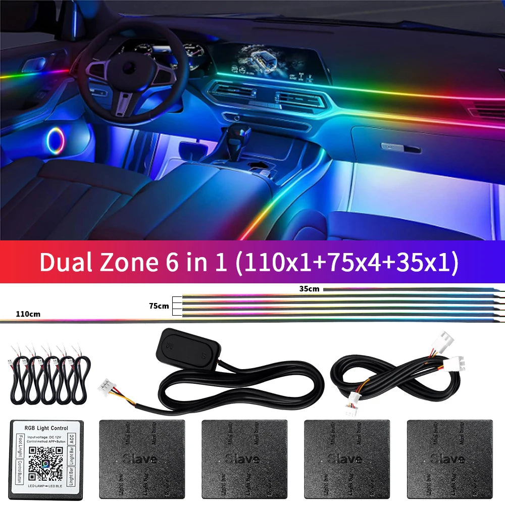 Dual Zone 18 in 1 Symphony RGB Car Ambient Light