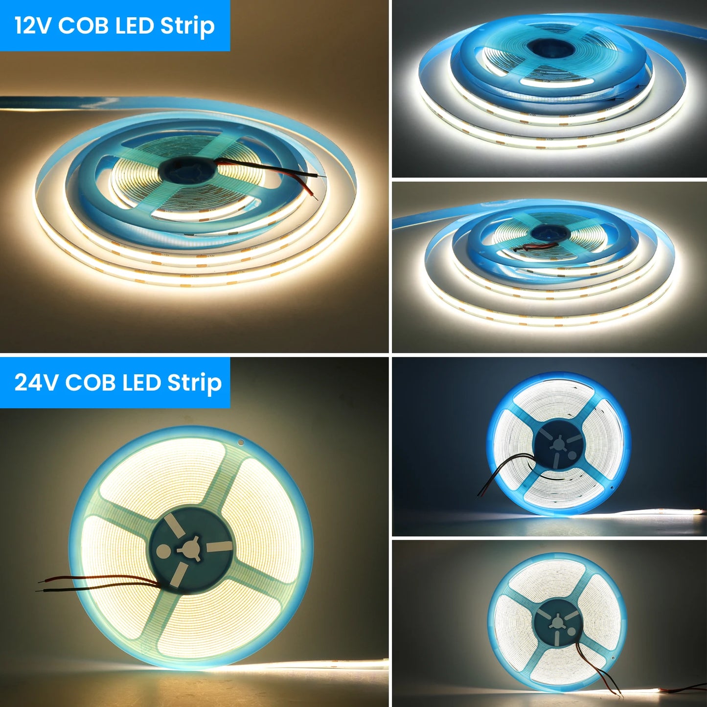 COB LED Strip Light High Density Flexible COB FOB LED Light