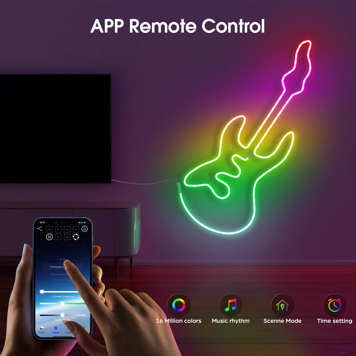 Led Strip Rom Smart APP Control RGBIC Neon LED Strip Light – Led Strips Room