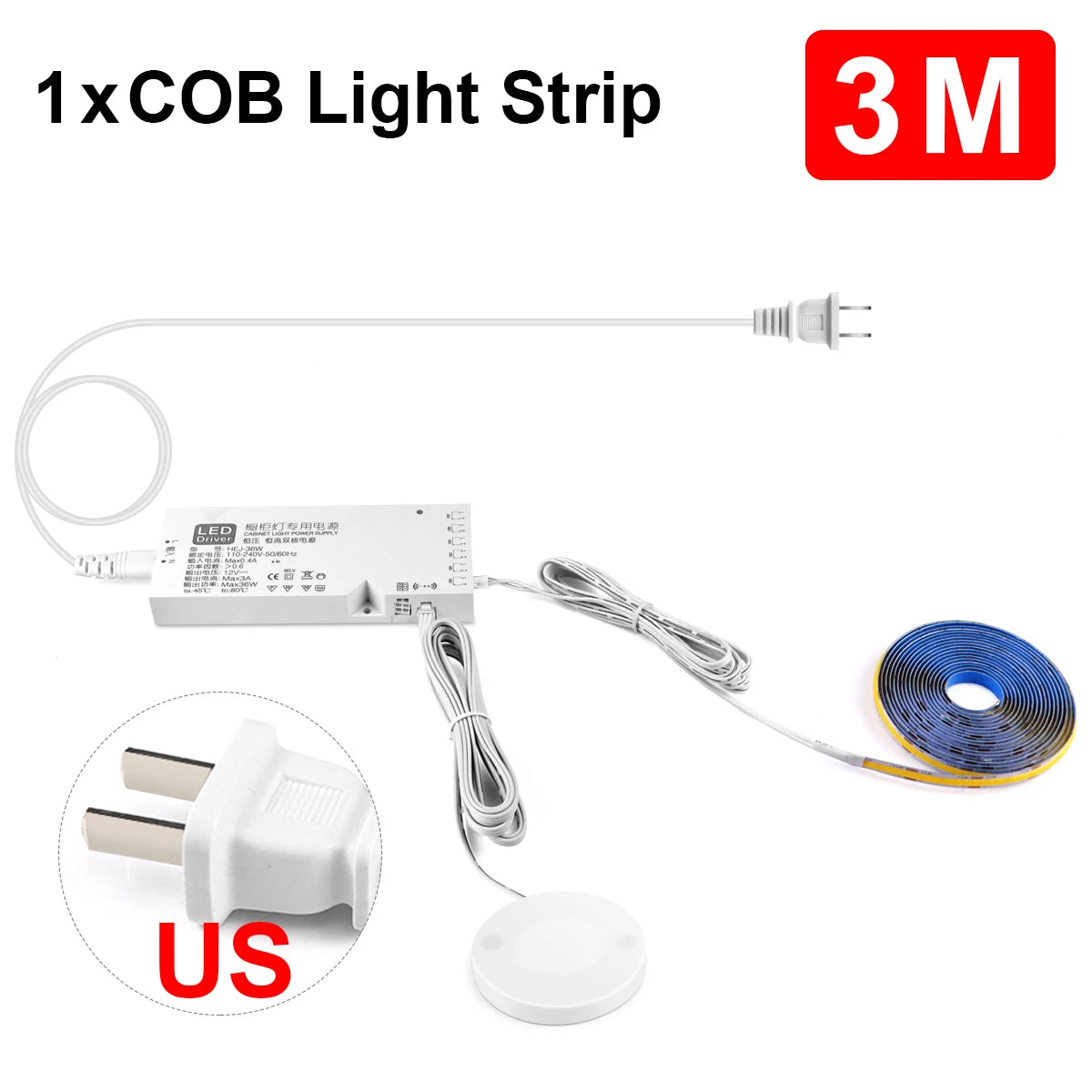 Smart Penetrable Wood COB LED Strip Touch Sensor Light