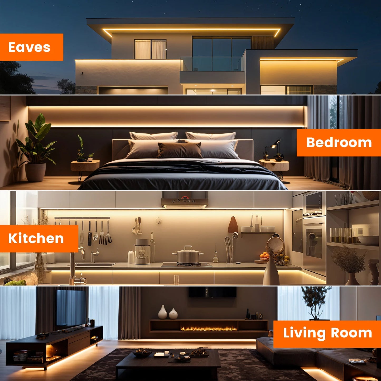 DC12V 24V COB Strip Waterproof Outdoor Home Decor LED