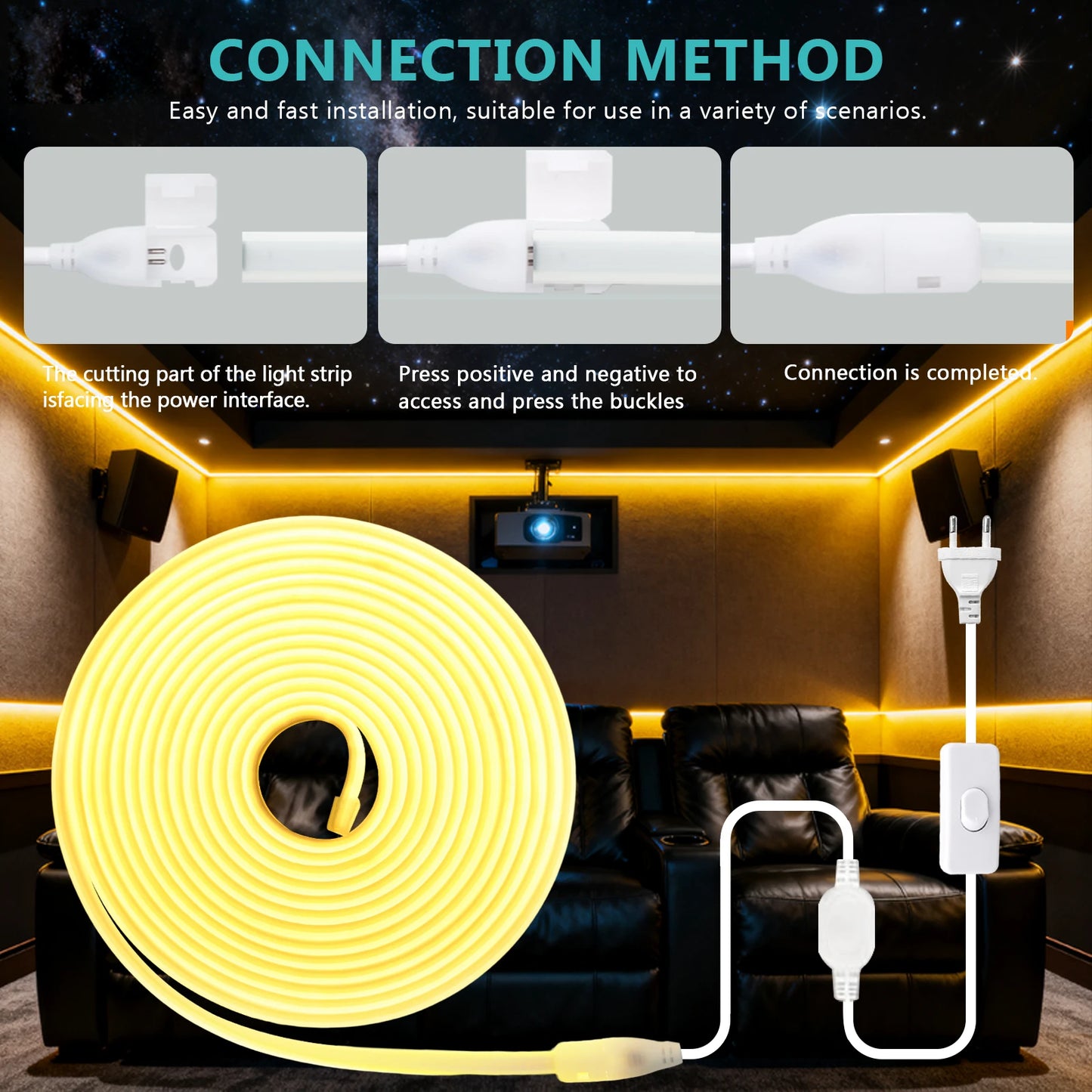 AC 220V COB LED Strip Flexible LED Tape Ribbon Rope