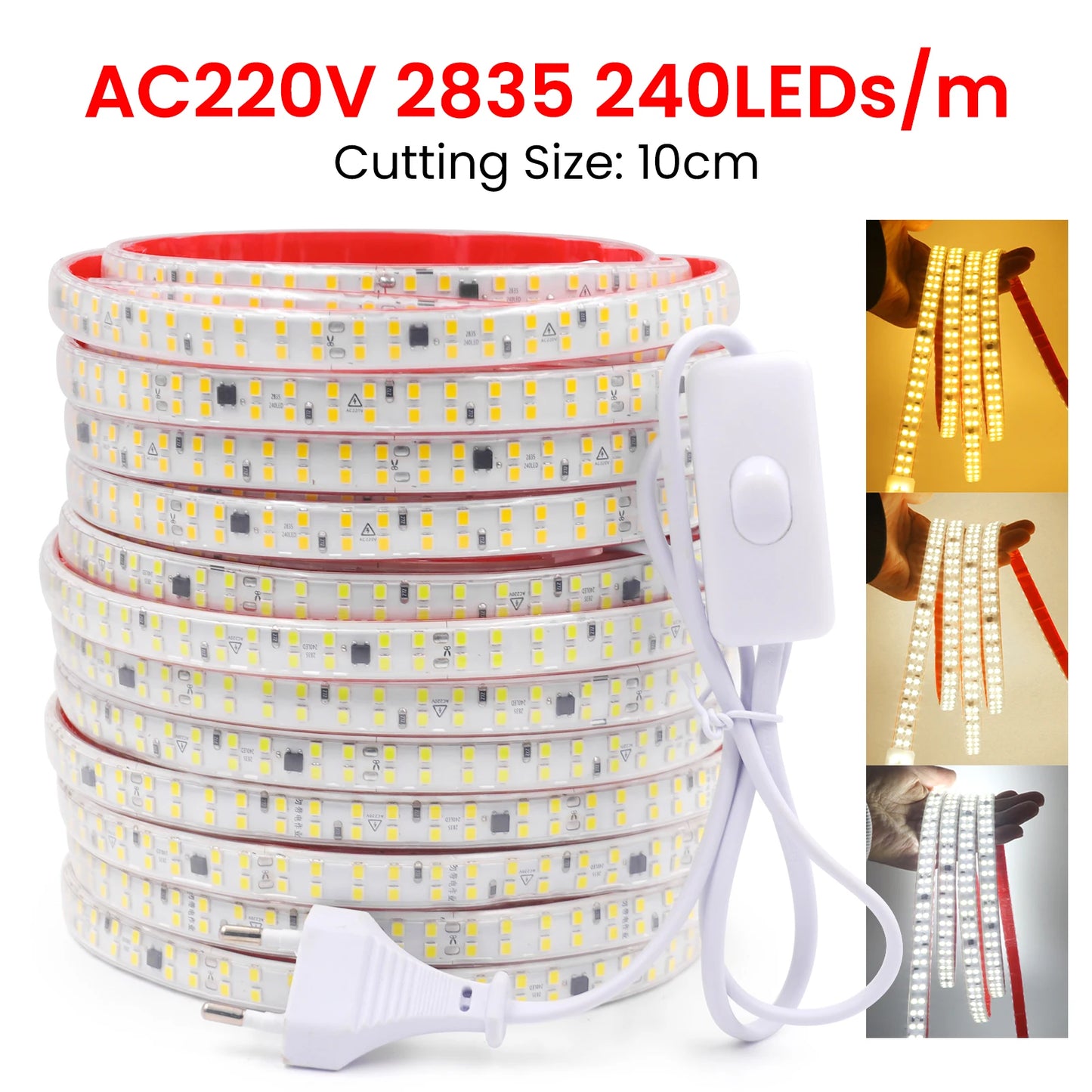 Strip Light IP67 Flexible Adhesive Tape Rope 2pin Wire Switch