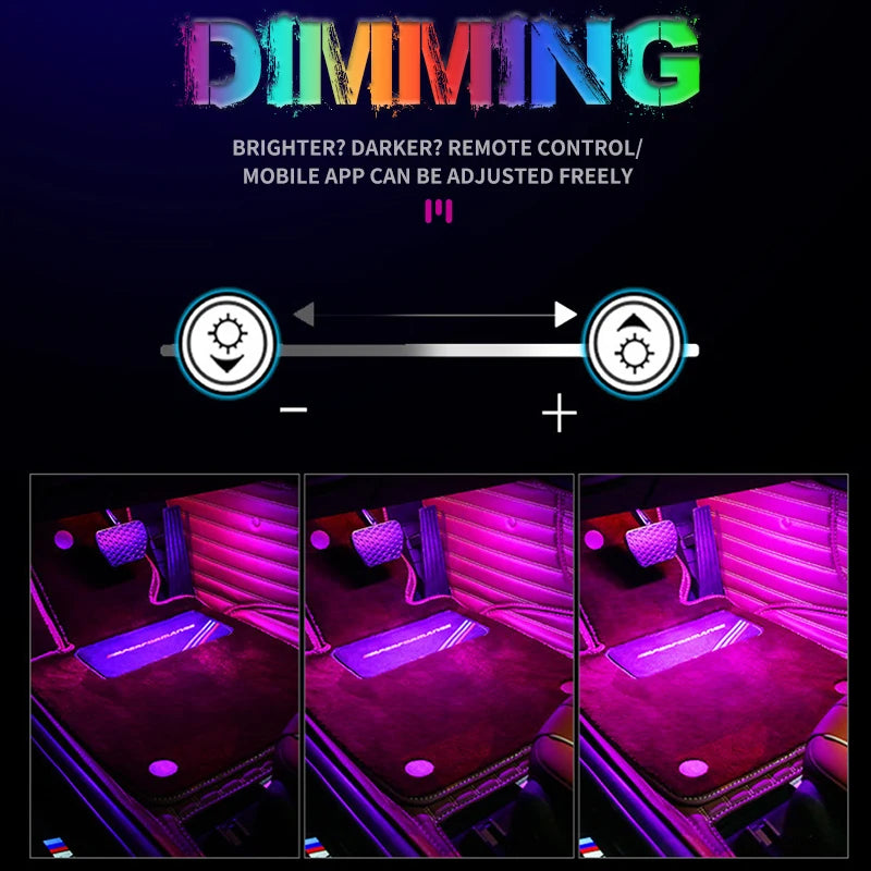 LED RGB Car Foot Ambient Light with USB Cigarette Automotive