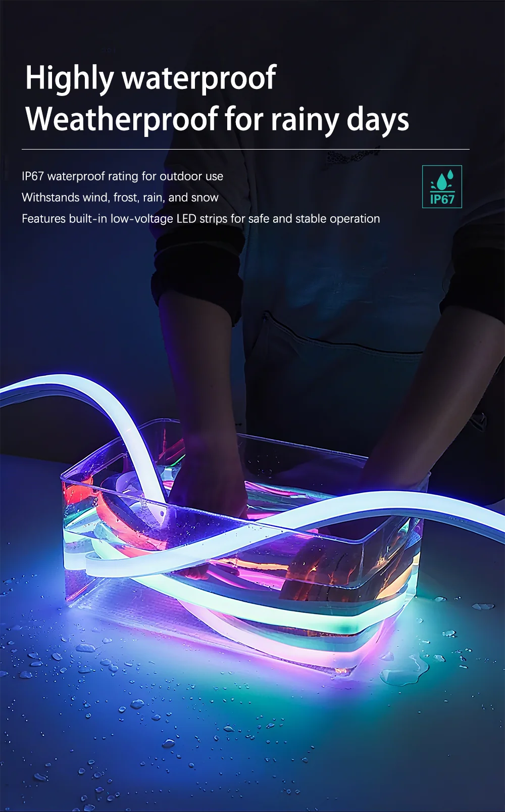 Tuya Wifi Plug RGBIC LED Neon Strip Lights Decoration Lighting