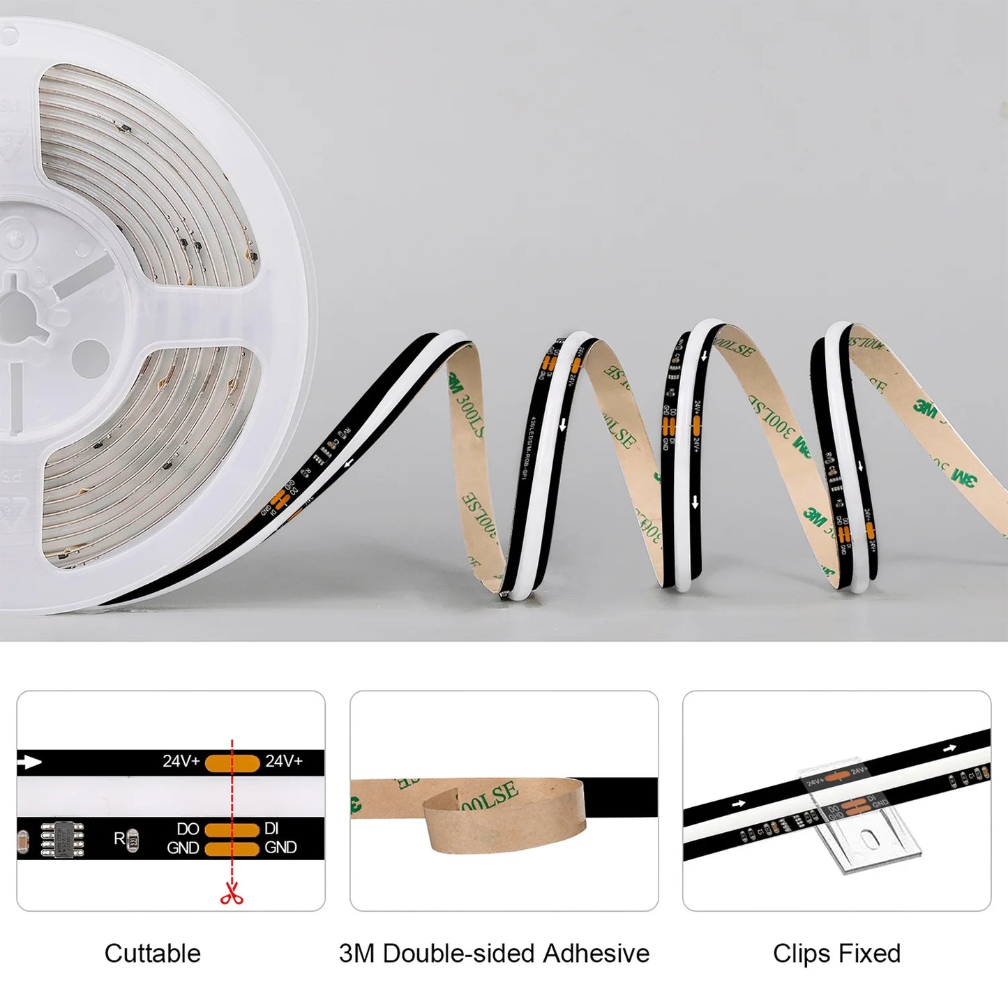 SPI COB LED Strip WS2811 RGB+IC Addressable 420LEDs