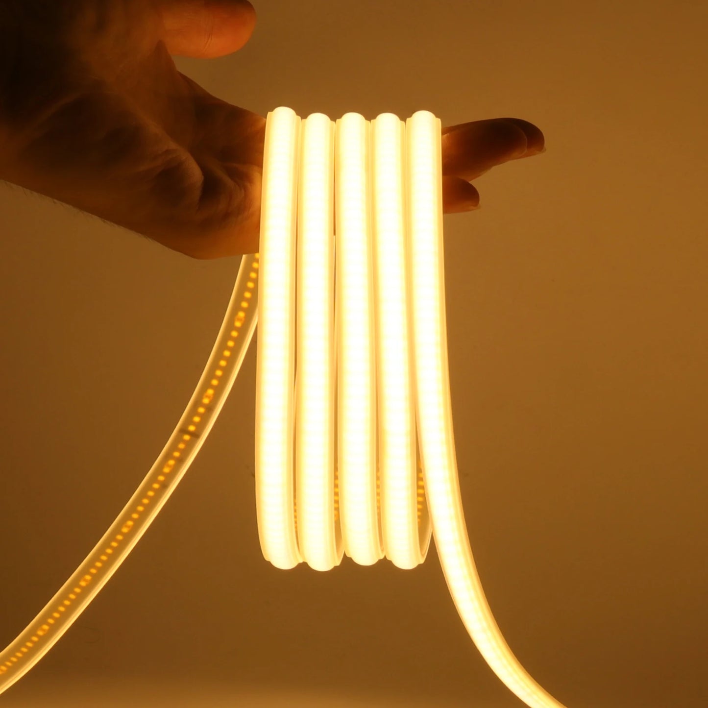 AC 110V 220V COB LED Strip Waterproof High Bright Flexible Ribbon