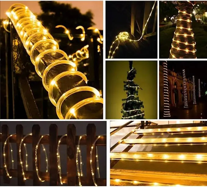 300LED Solar Rope Strip Light Outdoor Fairy Light Strings