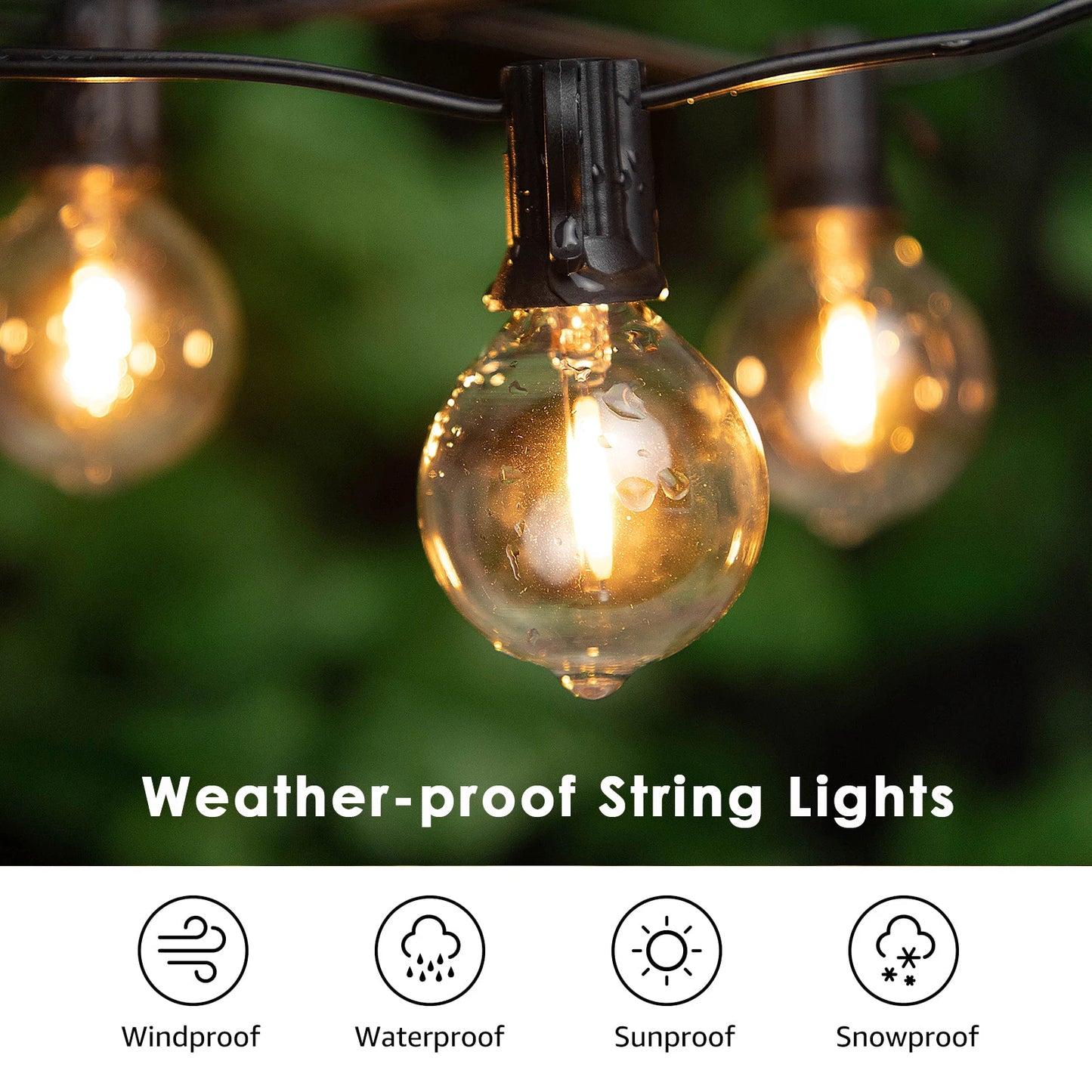 Vintage G40 LED String Lights Dimmable Fairy Light