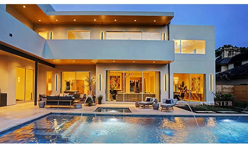 Outdoor waterproof IP65LED long strip wall lamp modern