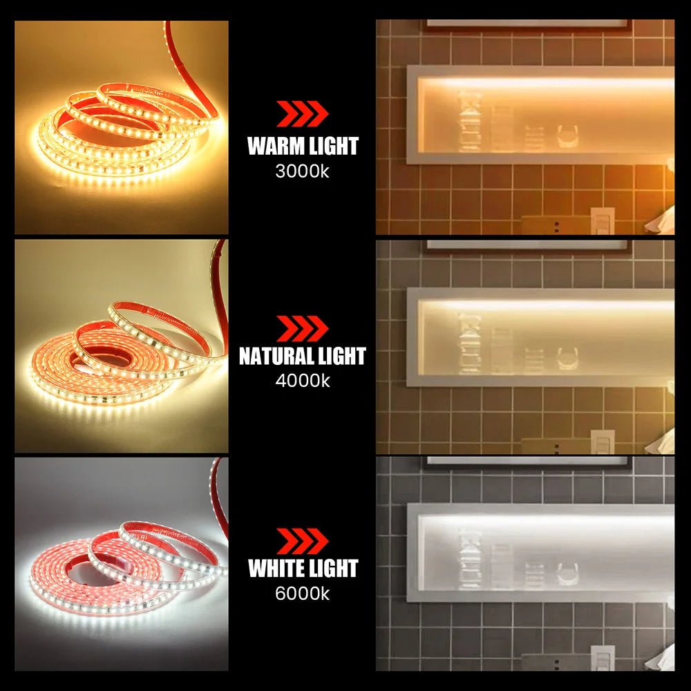 Dimmable 220V 2835 Led Strip Light with Dimmer Switch Adhesive Tape