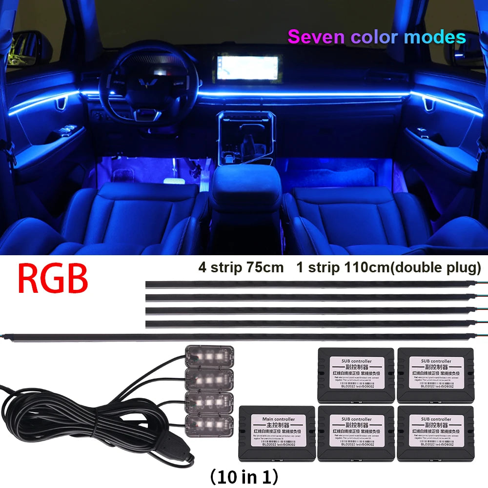 18 in 1 Newest Hidden Car LED Ambient Light Smoke