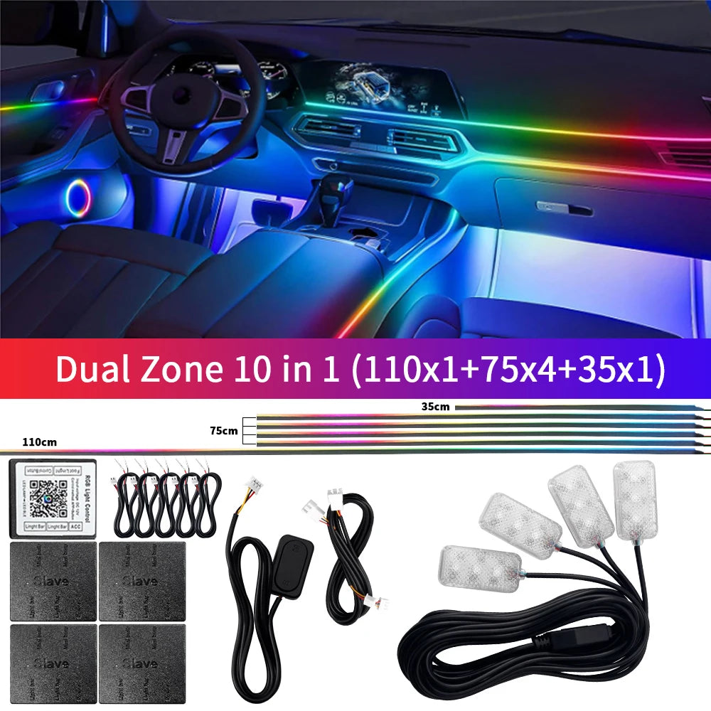 Dual Zone 18 in 1 Symphony RGB Car Ambient Light