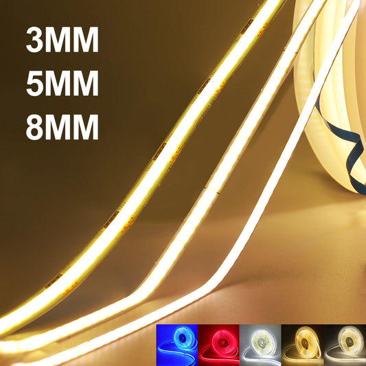 COB LED Strip 5V 12V 24V 320LEDs Flexible LED Tape