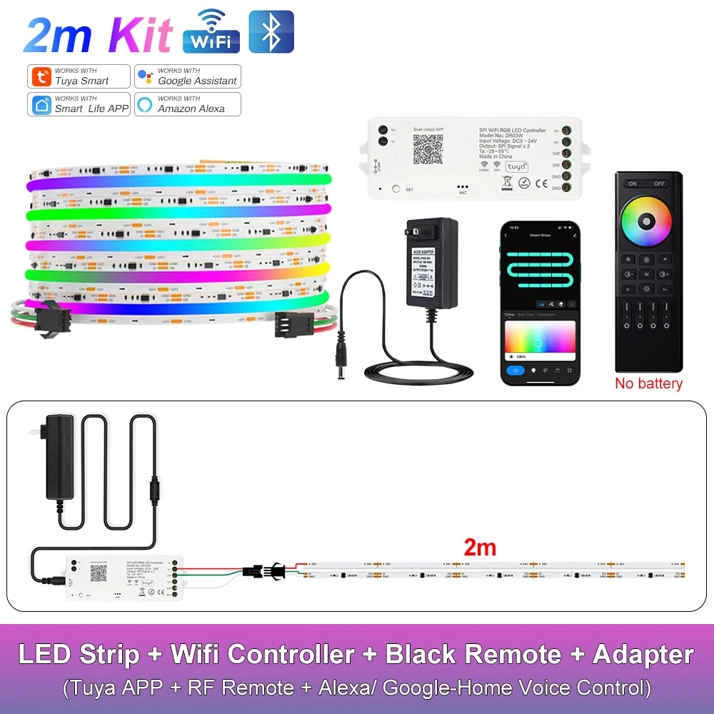RGB-IC COB LED Strip with Tuya Wifi Controller LED Tape