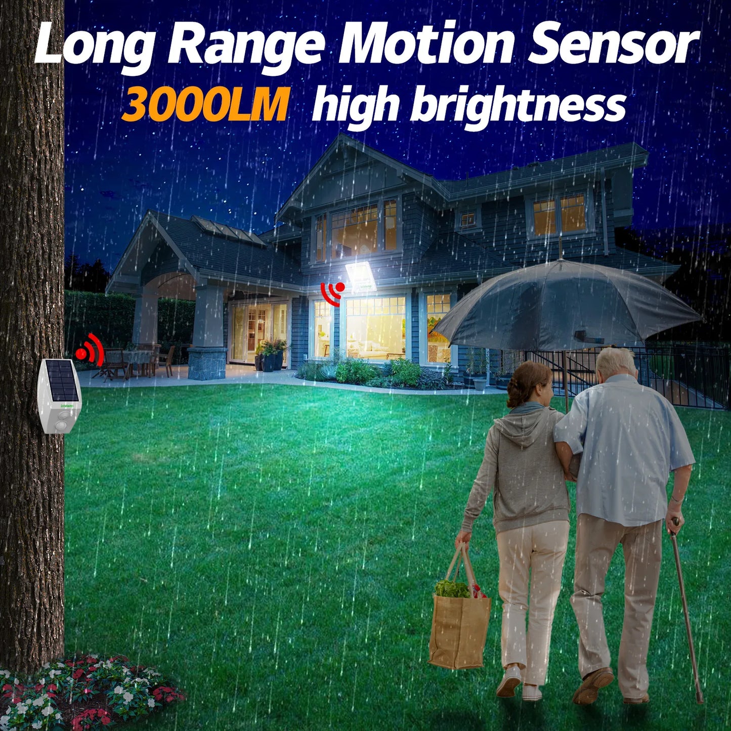 3000LM Solar Flood Light Outdoor Solar Lamp Motion Sensor Light