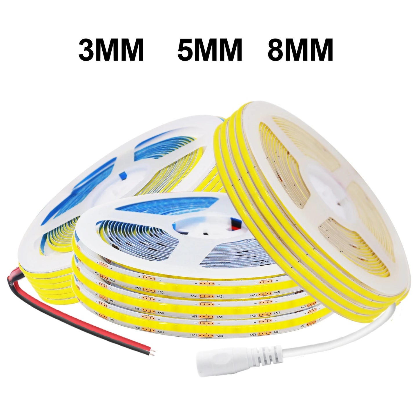 5V 12V 3MM 5MM 8MM FCOB LED Light Strips Bar Dimmable Tape