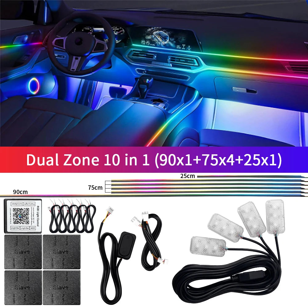 Dual Zone 18 in 1 Symphony RGB Car Ambient Light