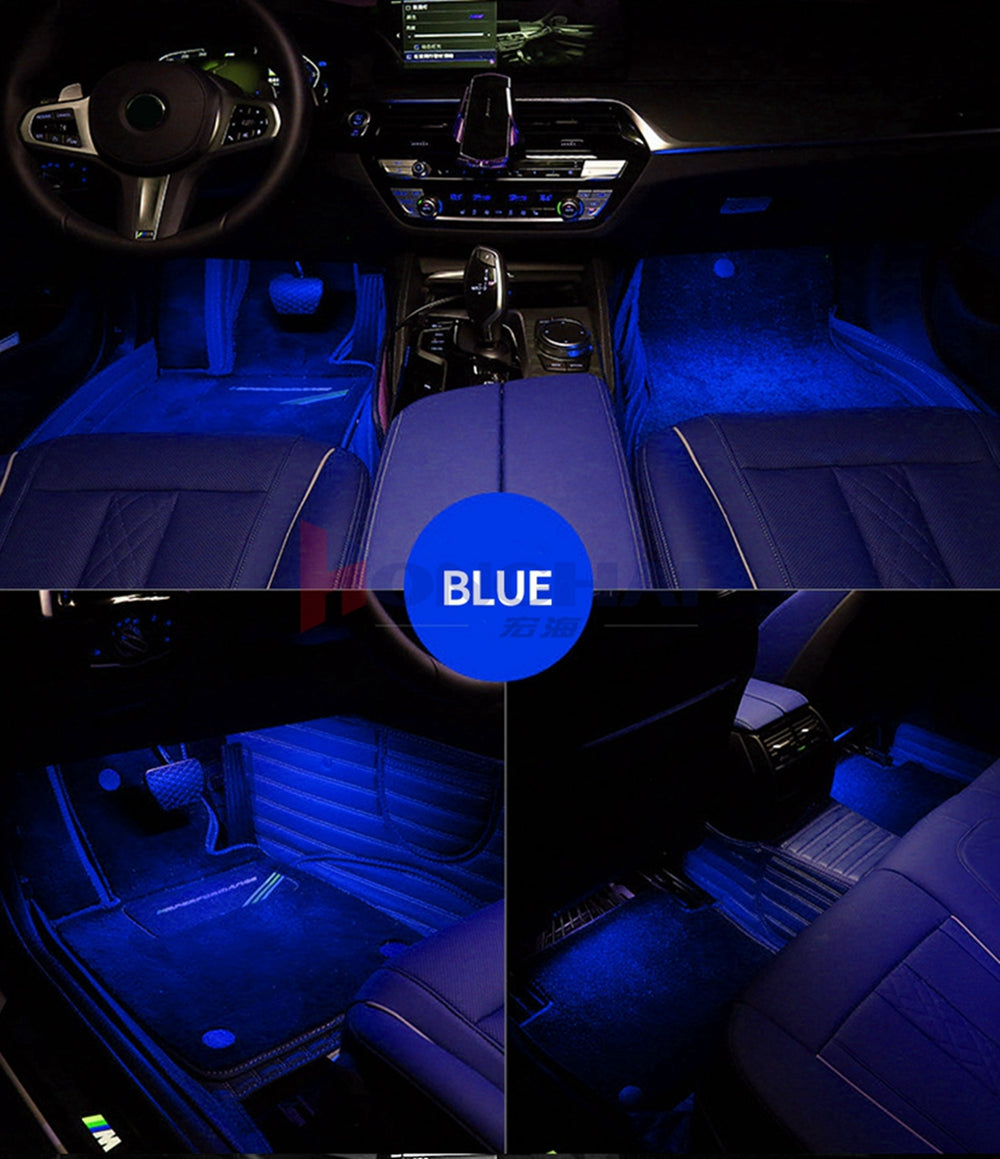 LED RGB Car Foot Ambient Light with USB Cigarette Automotive