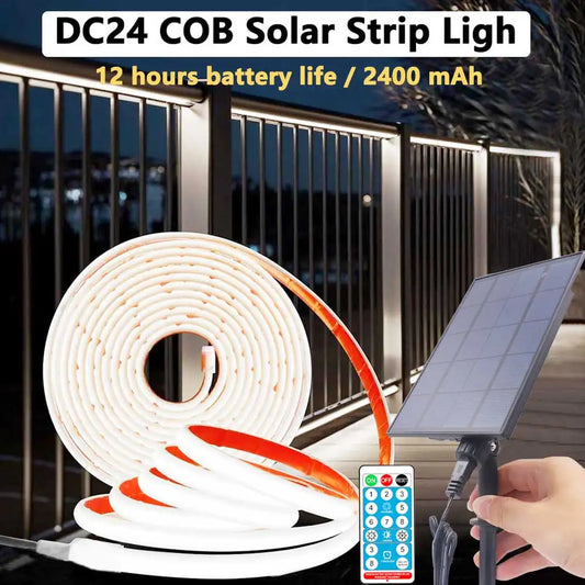 Solar Strip Light 24V COB Solar Neon Light Strips Waterproof