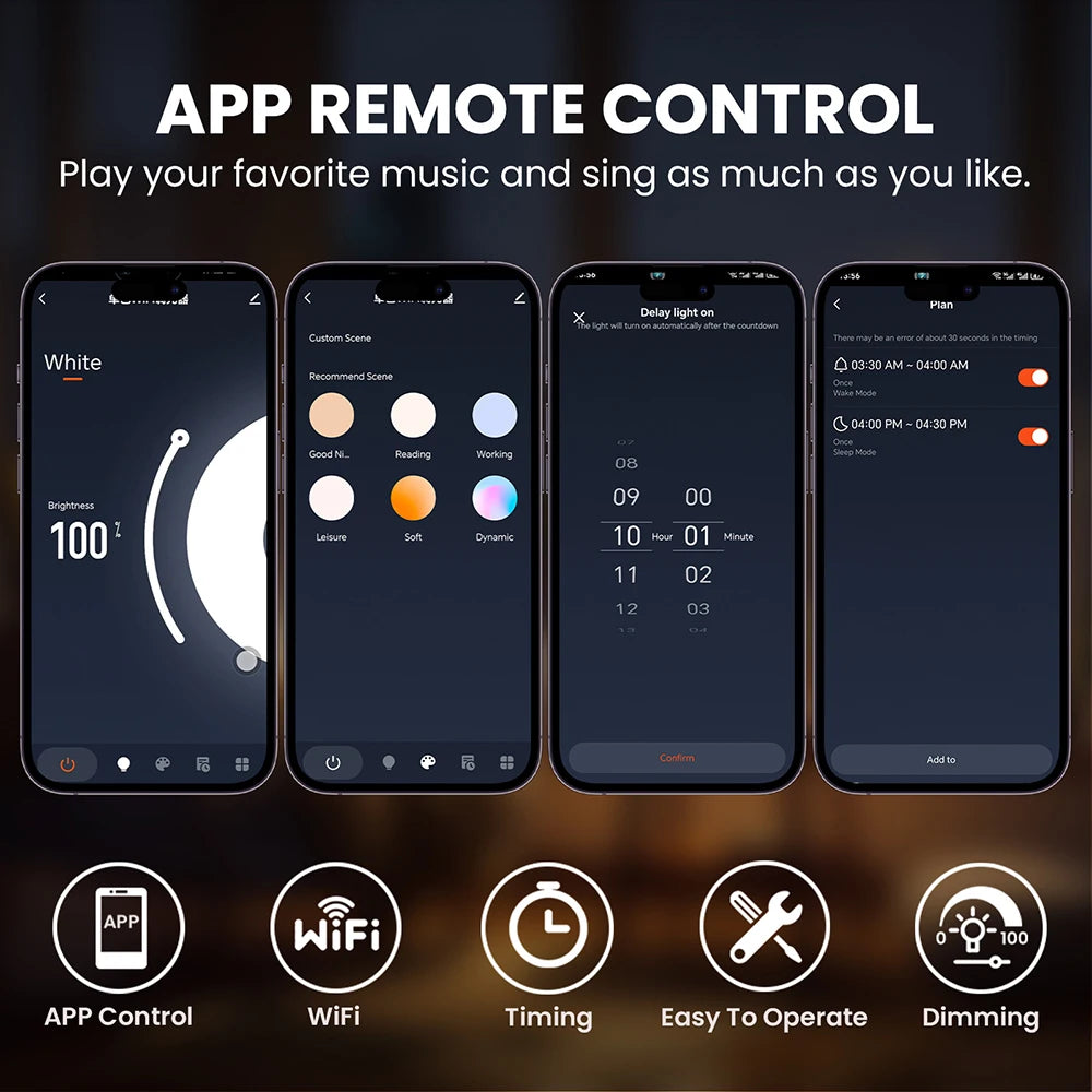220V Dimmable COB LED Strip Light WIFI Bluetooth Wall Touch