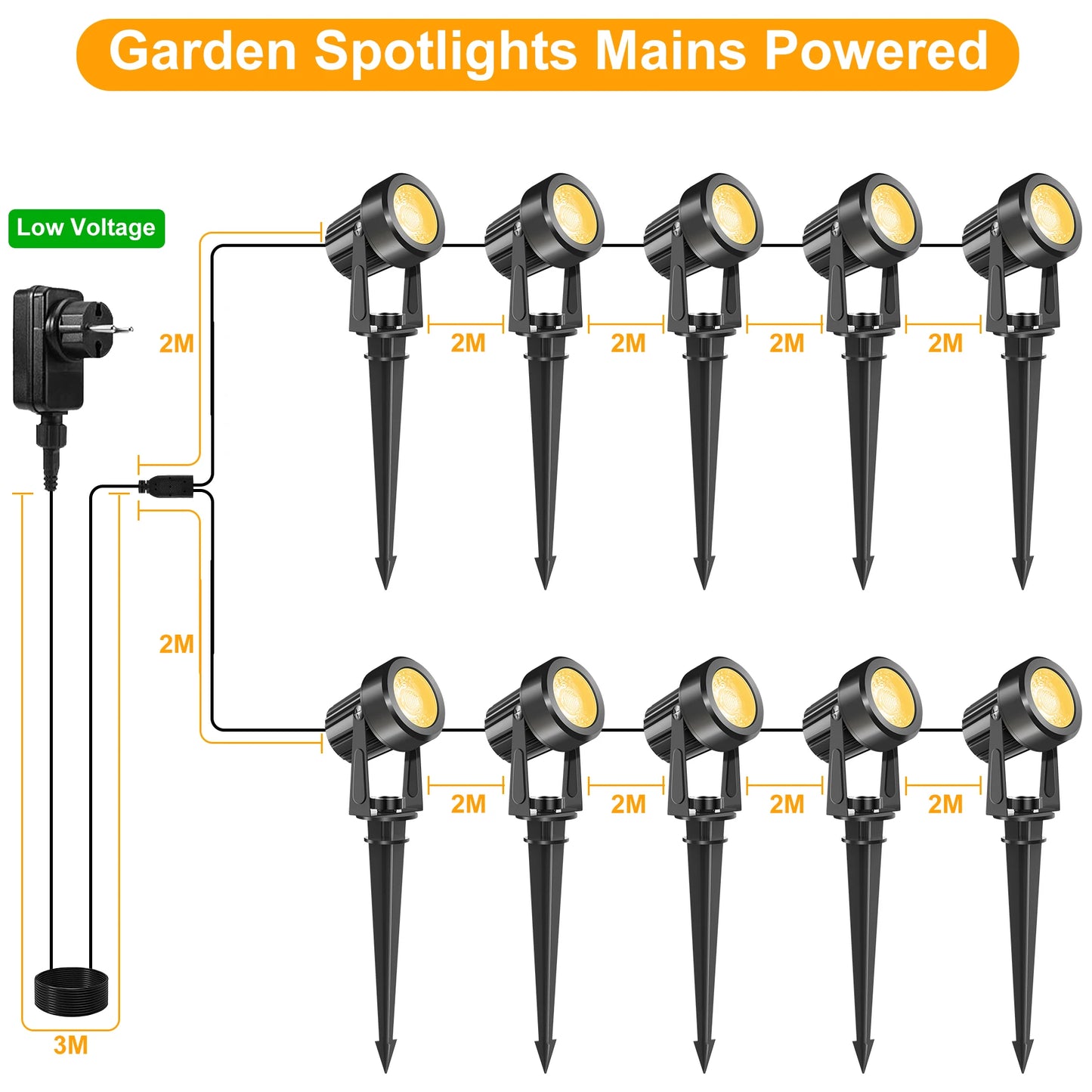 2/4/6/8/10 Lights Low Voltage Landscape Lighting Outdoor Lamp